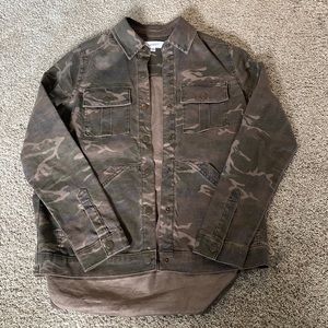 Level 99 linen blend camo Shacket